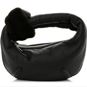 BOTTEGA VENETA
Calfskin Shearling Aviator Mini Jodie Dark Brown Fondant.